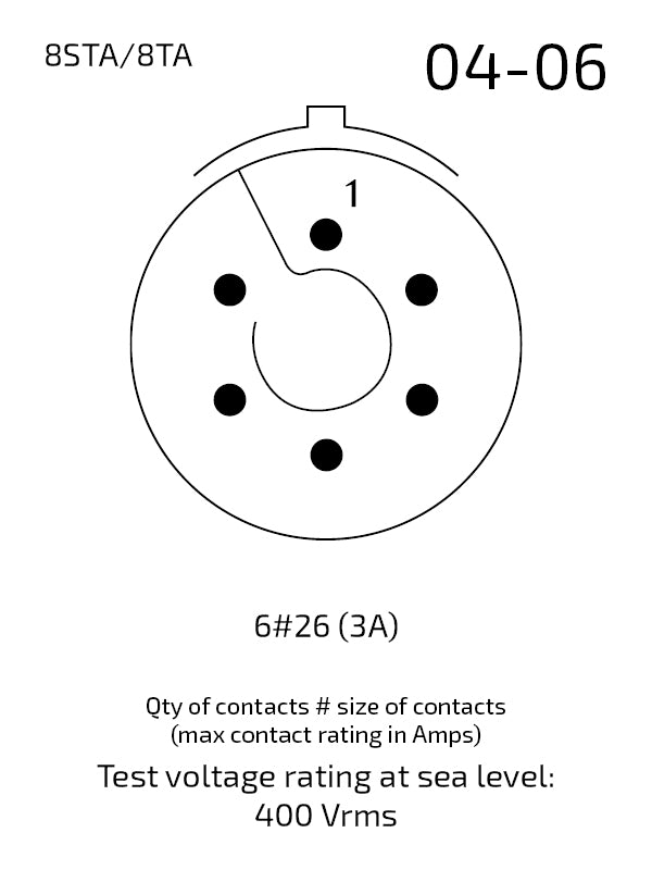 8STA104-06PN contact arrangement 04-06