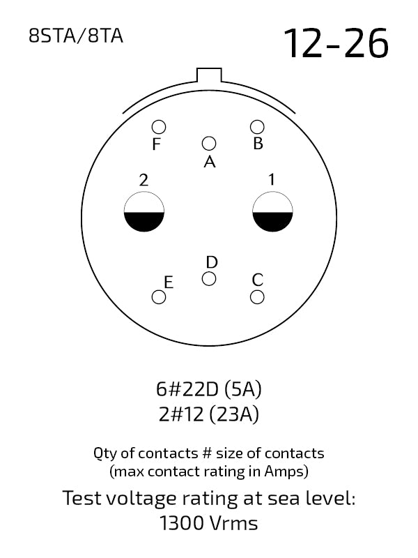 8STA612-26PN contact arrangement 12-26