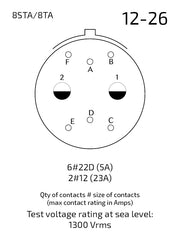 8STA612-26PN contact arrangement 12-26