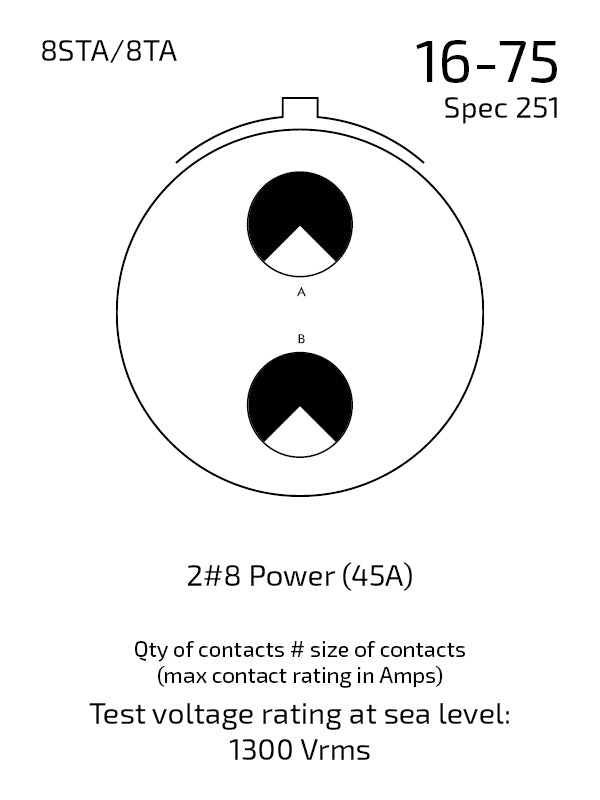 8STA616-75PN-251 contact arrangement 16-75_251