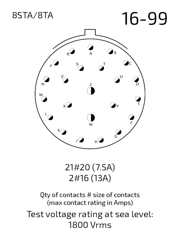 8STA616-99PN contact arrangement 16-99