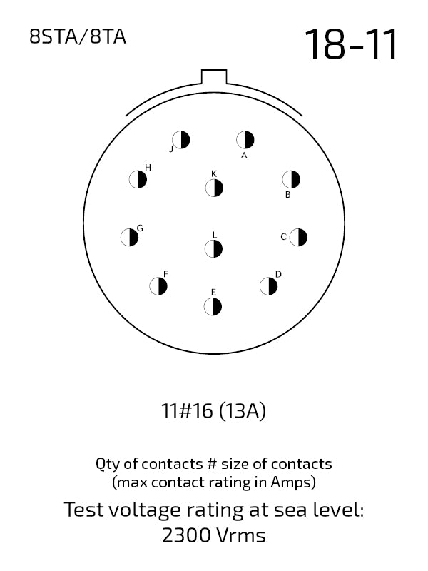 8STA018-11SN contact arrangement 18-11