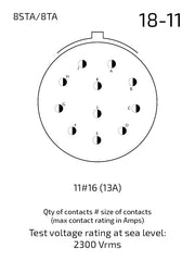 8STA018-11SN contact arrangement 18-11