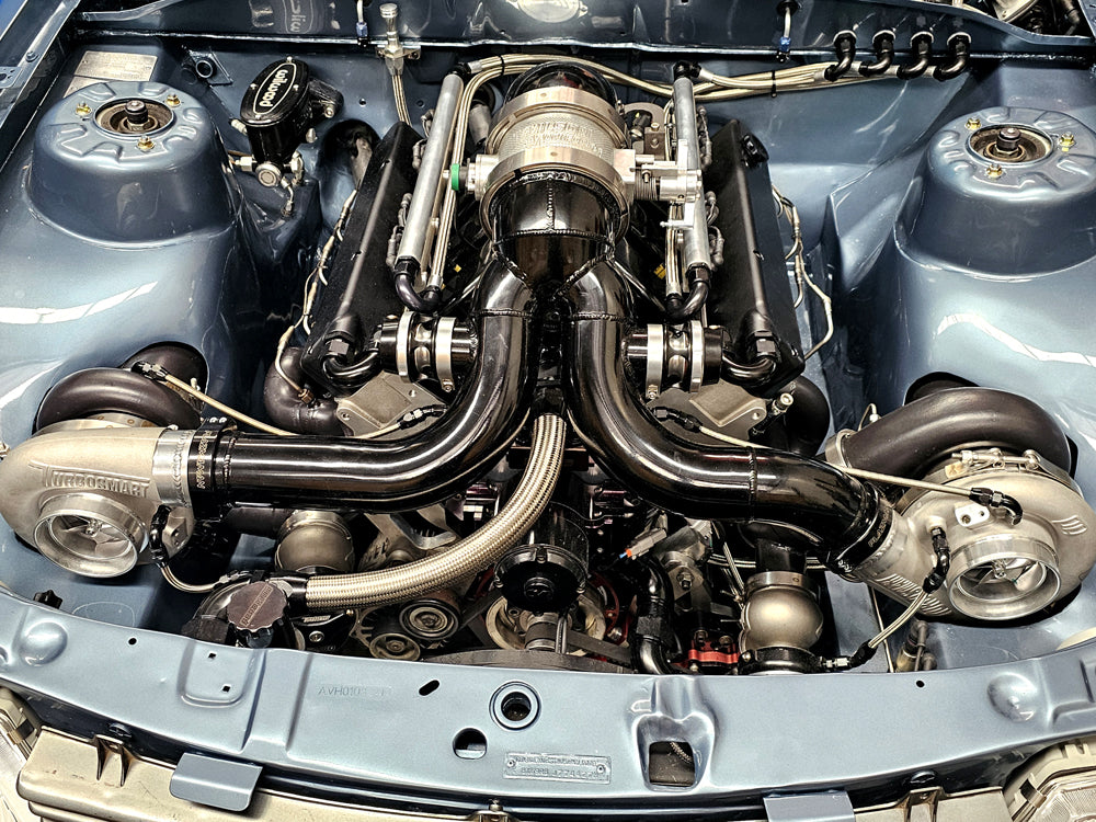 Clean engine bay wiring for performance car in Melbourne