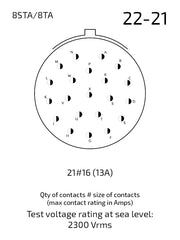 8STA622-21PN contact arrangement 22-21