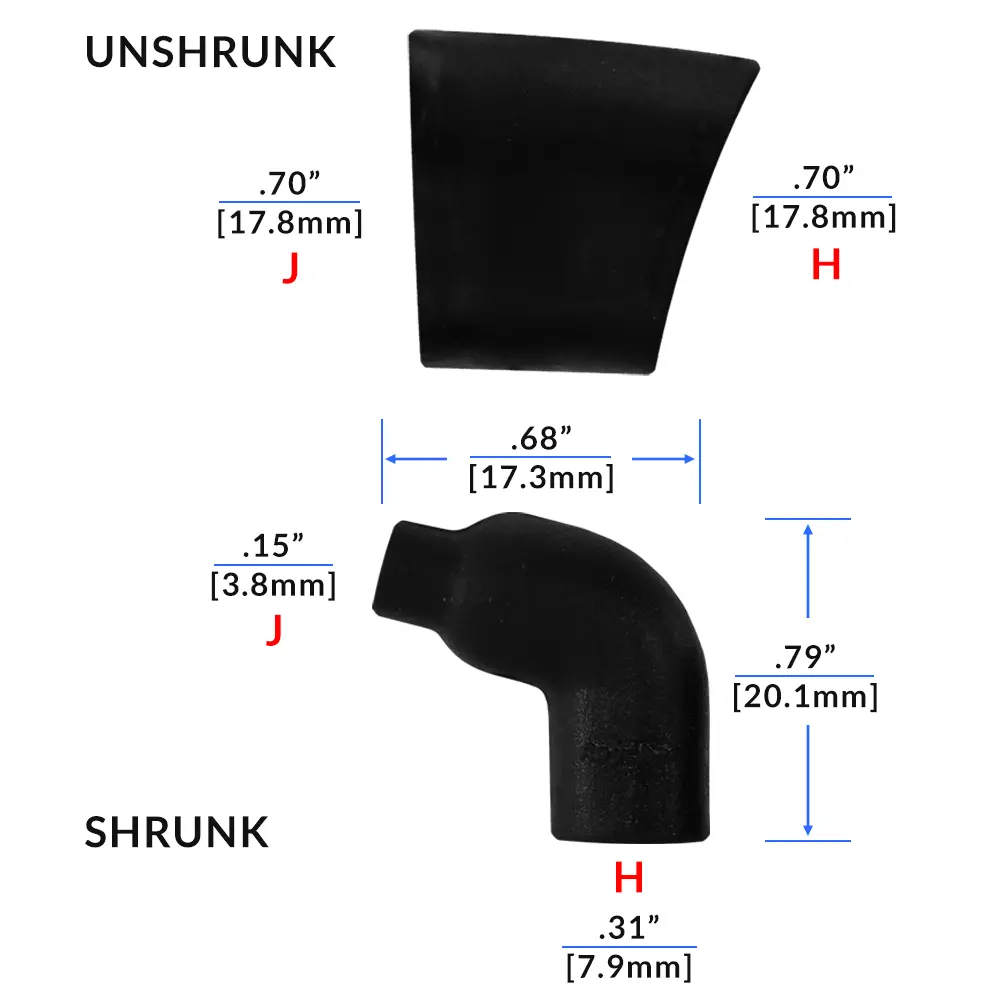 Raychem 222A111-25-0 Heatshrink Boot, 90 Degree Lipped