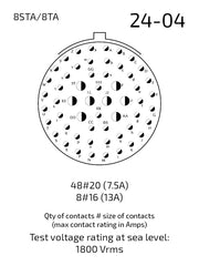 8STA624-04PN contact arrangement 24-04