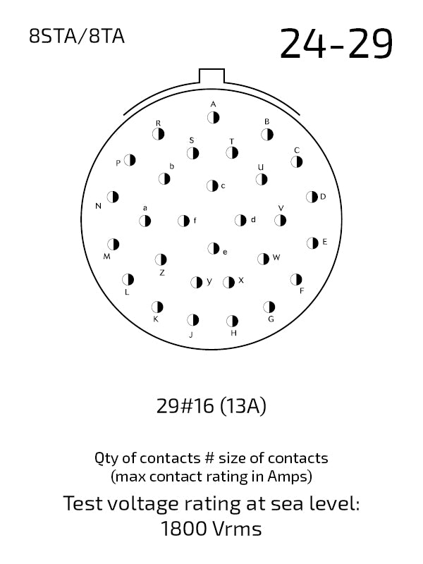 8STA624-29PN contact arrangement 24-29